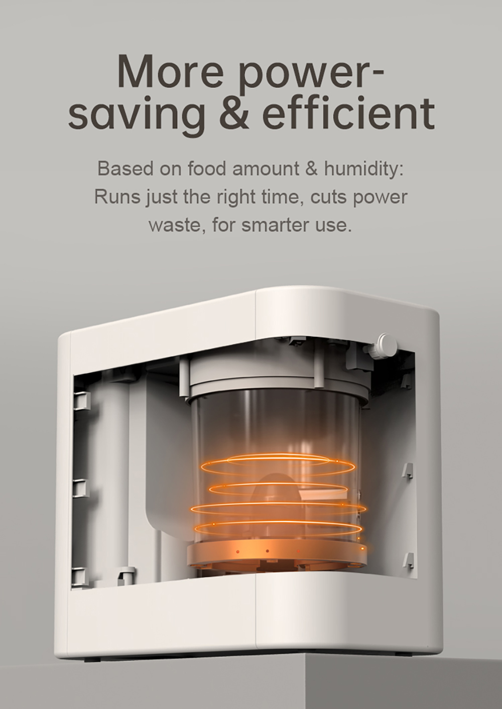 BEECO HQD-260C Elektrischer K&uuml;chenkomposter, 2,5 l Fassungsverm&ouml;gen, 470 W Leistung, 6 intelligente Modi, Selbstreinigung, geruchsneutral dank Aktivkohlefilter, kompaktes Design mit Sichtfenster, Ein-Knopf-Bedienung &ndash; Lotte White