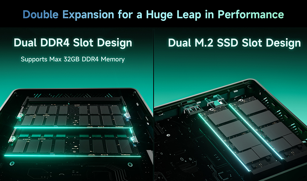 BMAX B6 Turbo Mini-PC, Intel Core i5-8257U (4 Kerne, bis zu 3,9 GHz), 16 GB DDR4-RAM, 512 GB SSD, HDMI + DP Dual-4K-Display, 4 USB 3.0-Anschl&uuml;sse (11.000 Mbit/s), RJ45-Anschluss, 1 x 3,5-mm-Audioanschluss, WLAN 6, Bluetooth 5.0