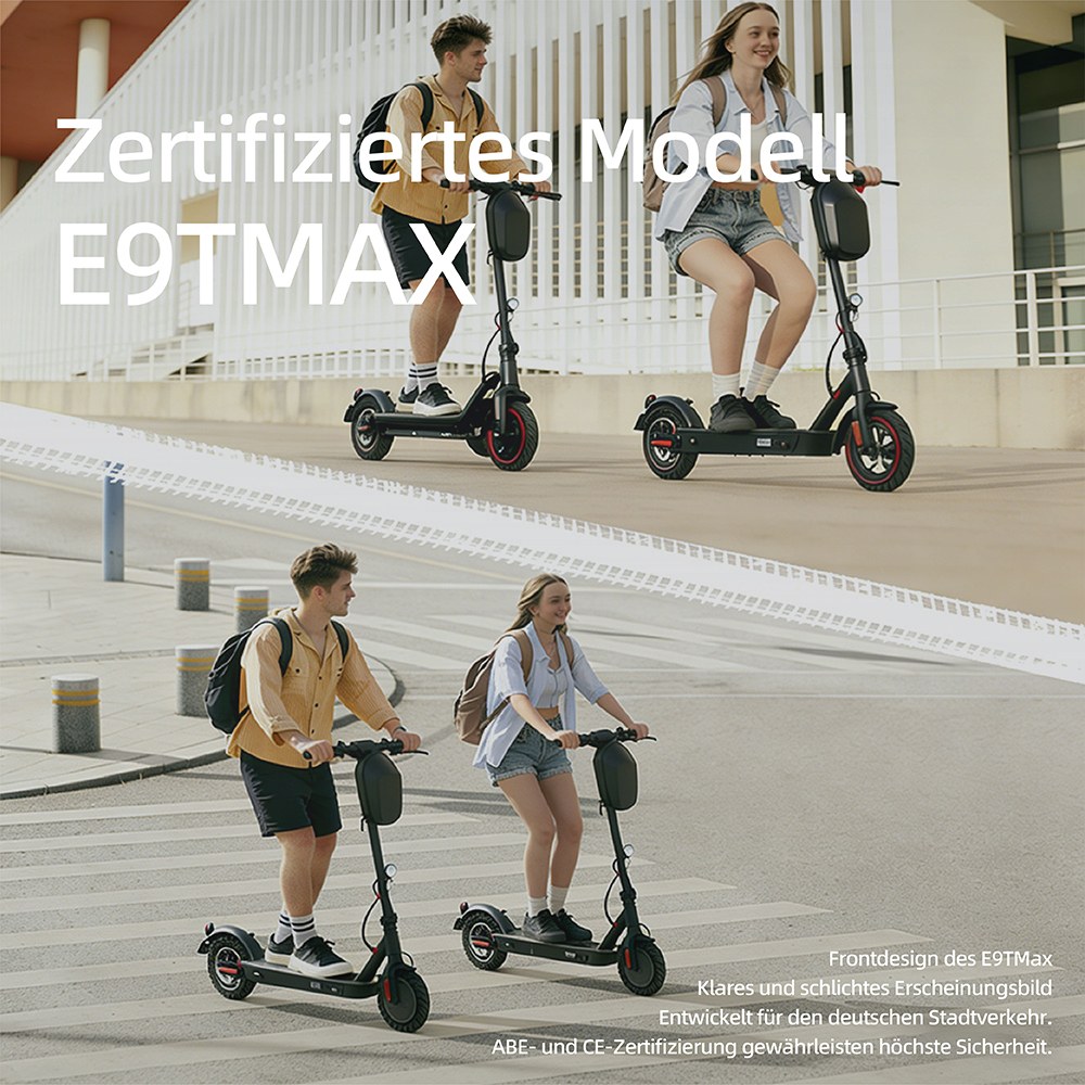 E9TMax Electric Scooter, 500W Motor, 36V10Ah Battery, 20km/h Speed, 40km Range, 10