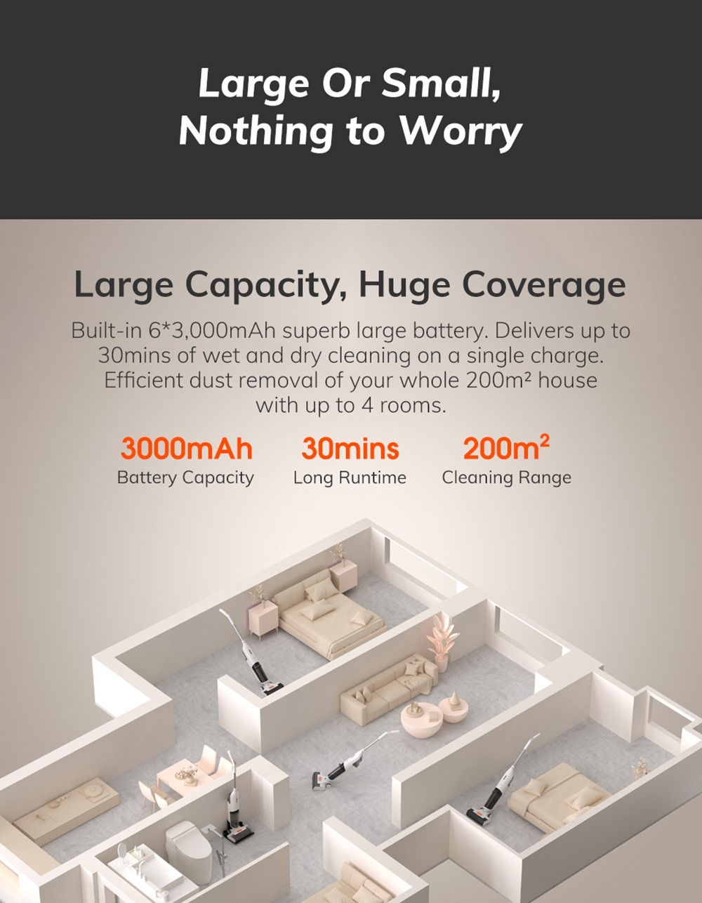 Refurbished ILIFE W90 Cordless Wet Dry Vacuum Cleaner, 3 in 1 Vacuum Mop and Wash, Self-Cleaning, 700ml Water Tank, 30Mins Runtime, 3000mAh Battery, Voice Reminder - White