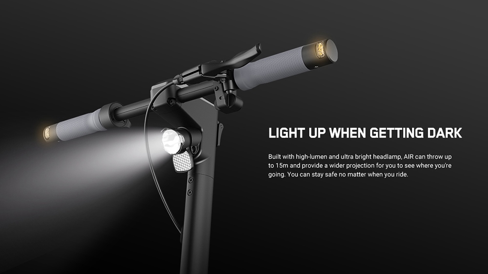 INMOTION Air Elektroroller, 350-W-Motor (720 W Spitzenleistung), 270-Wh-Akku, 10-Zoll-Luftreifen, 30 km/h H&ouml;chstgeschwindigkeit, 35 km Reichweite, elektronische und Trommelbremsen, 120 kg Zuladung