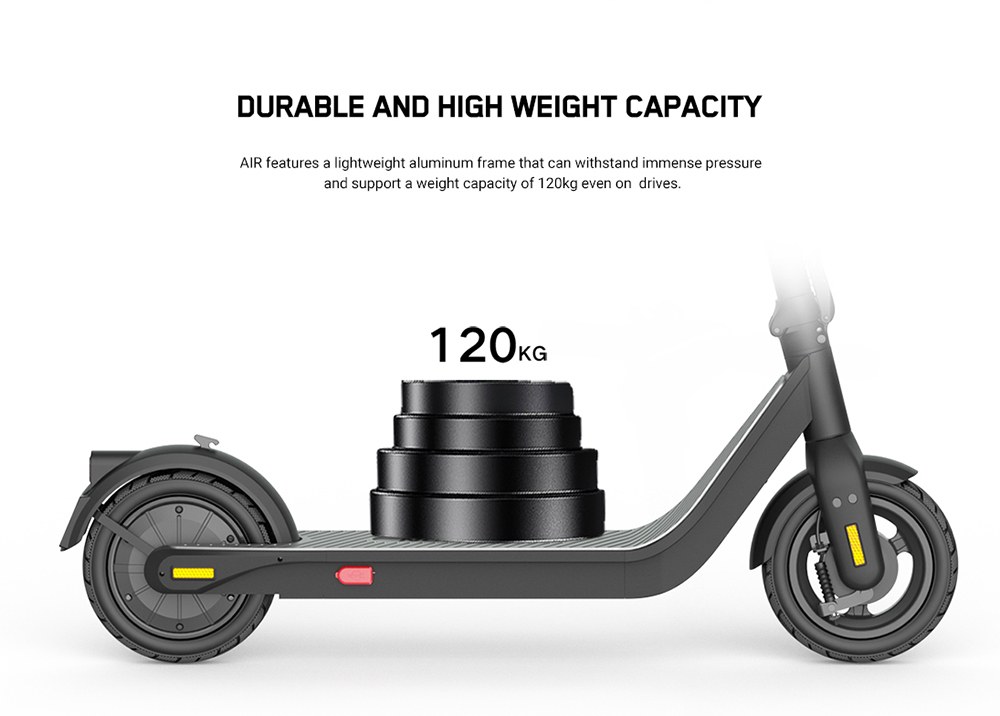 INMOTION Air Elektroroller, 350-W-Motor (720 W Spitzenleistung), 270-Wh-Akku, 10-Zoll-Luftreifen, 30 km/h H&ouml;chstgeschwindigkeit, 35 km Reichweite, elektronische und Trommelbremsen, 120 kg Zuladung