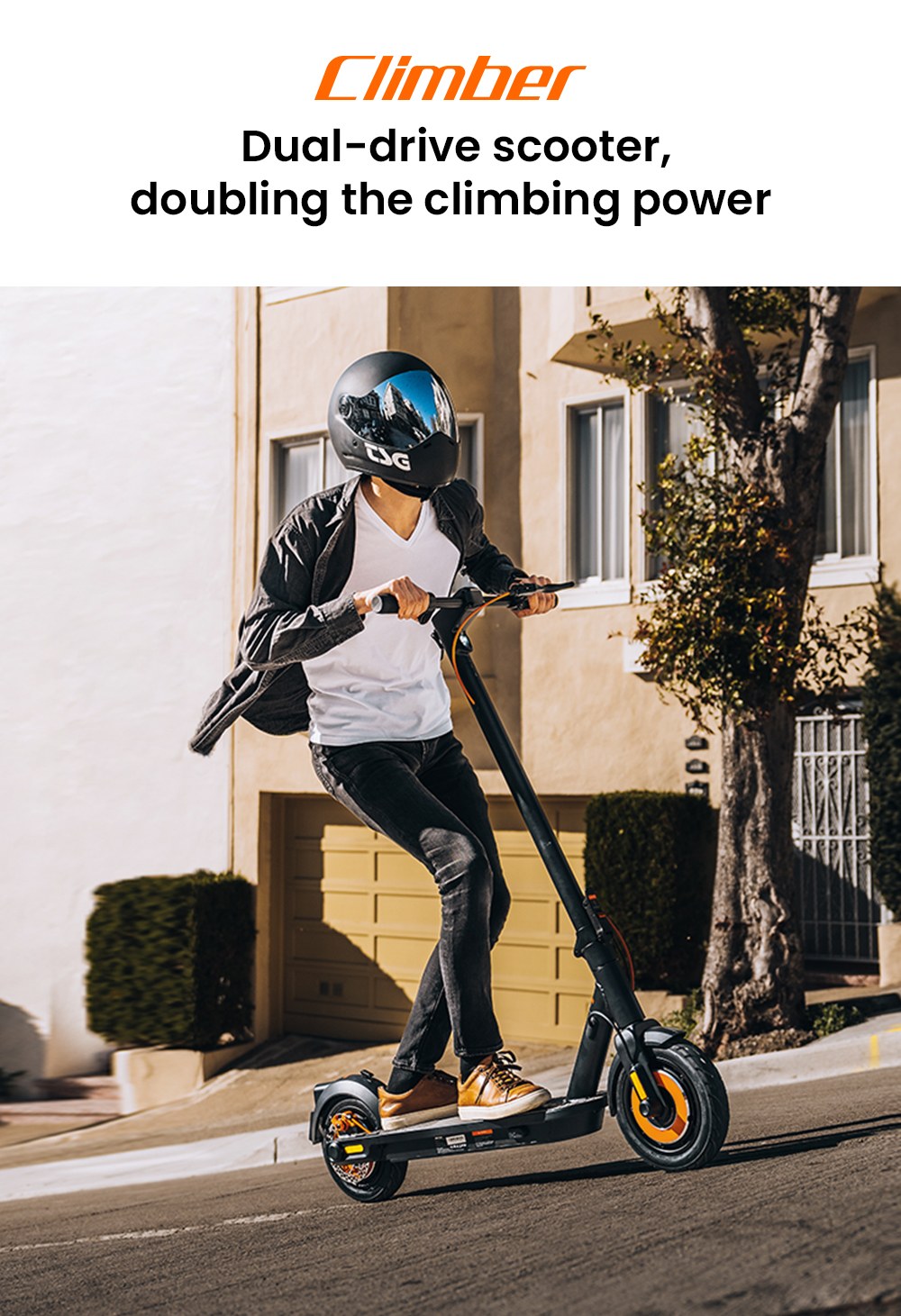 INMOTION CLIMBER Elektroroller, 450W*2 Motor, 36V 15Ah Akku, 10-Zoll Luftreifen, 38 km/h Höchstgeschwindigkeit, 56 km Reichweite, Elektronische & Scheibenbremsen, 130 kg Traglast