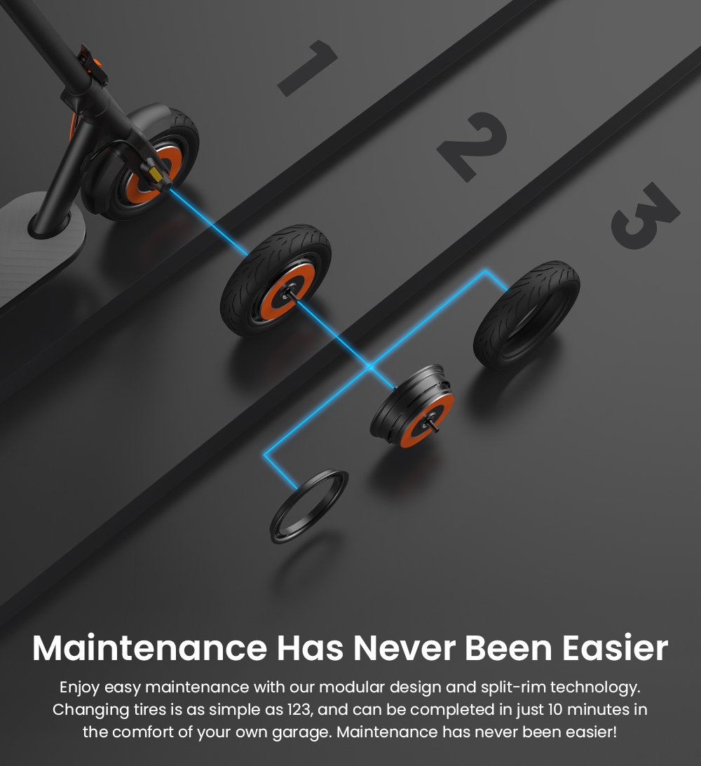 INMOTION CLIMBER Elektroroller, 450W*2 Motor, 36V 15Ah Akku, 10-Zoll Luftreifen, 38 km/h Höchstgeschwindigkeit, 56 km Reichweite, Elektronische & Scheibenbremsen, 130 kg Traglast