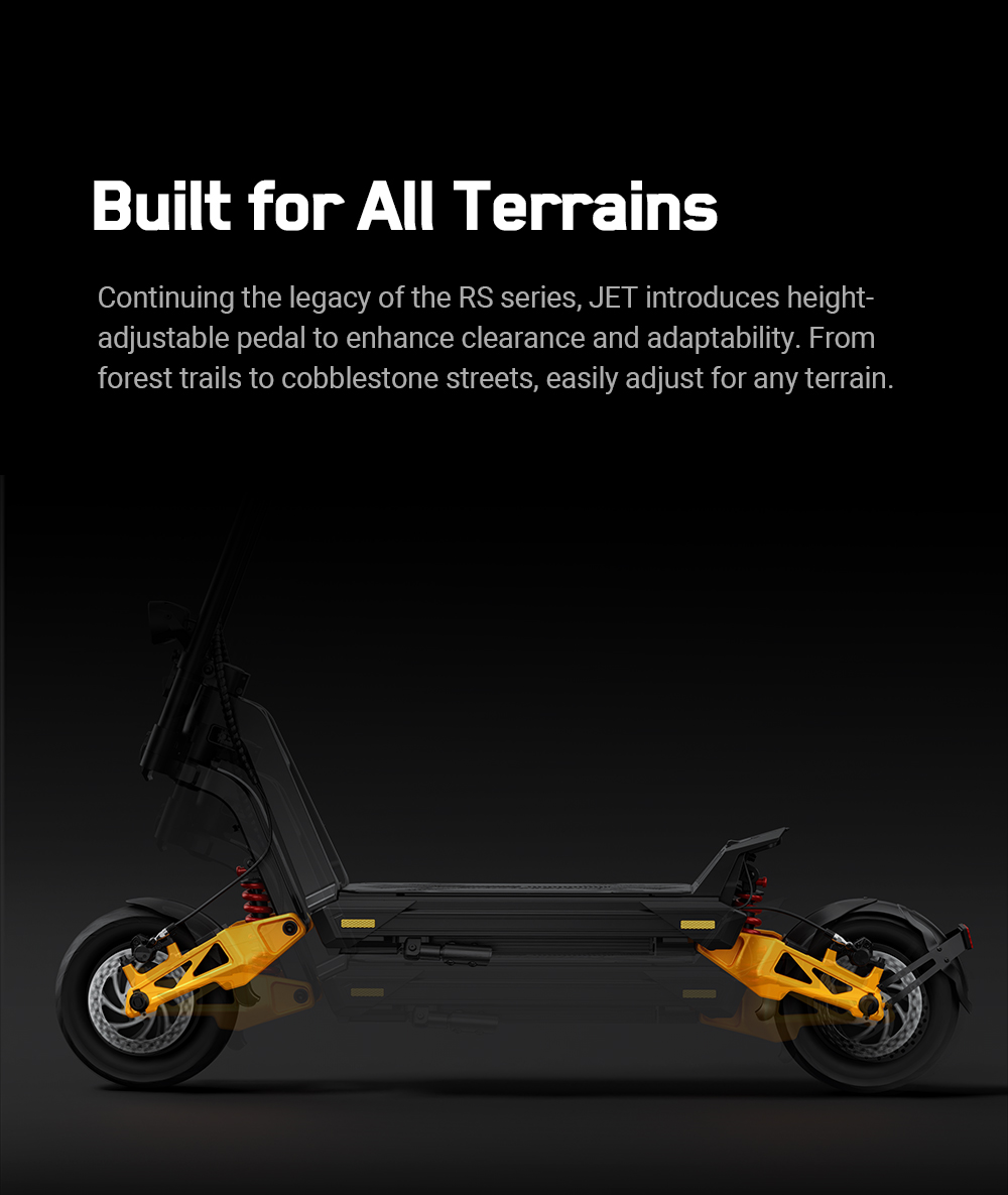 INMOTION RS Jet Elektroroller, 2 x 1200-W-Motor, 72-V-25-Ah-Akku, 11-Zoll-Reifen, 80 km/h H&ouml;chstgeschwindigkeit, 100 km Reichweite, Vorder- und Hinterradschwinge, einstellbare Bodenfreiheit, 4,3-Zoll-Touchscreen-Display