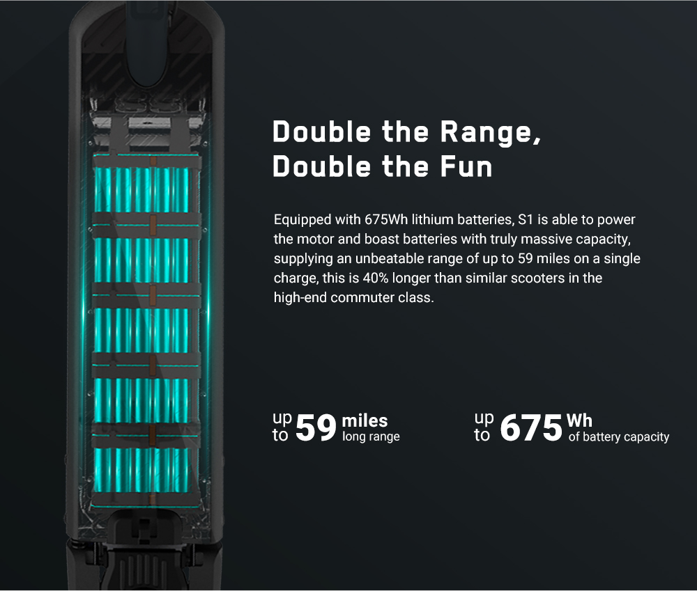 Trottinette &eacute;lectrique INMOTION S1, moteur 500 W (1000 W en cr&ecirc;te), batterie 54 V 13 Ah, pneu pneumatique 10 pouces, vitesse maximale 30 km/h, autonomie 90 km, suspensions avant et arri&egrave;re, &eacute;tanch&eacute;it&eacute; IP55, &eacute;cran LCD