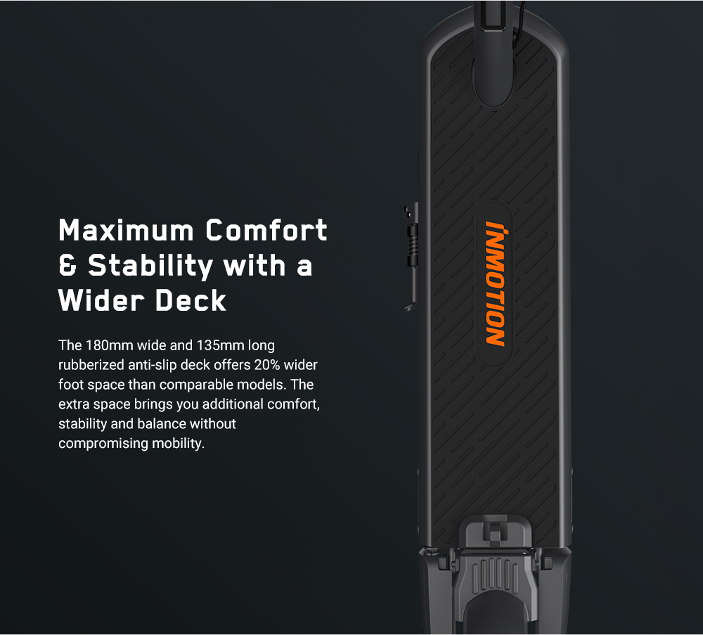 Trottinette &eacute;lectrique INMOTION S1, moteur 500 W (1000 W en cr&ecirc;te), batterie 54 V 13 Ah, pneu pneumatique 10 pouces, vitesse maximale 30 km/h, autonomie 90 km, suspensions avant et arri&egrave;re, &eacute;tanch&eacute;it&eacute; IP55, &eacute;cran LCD