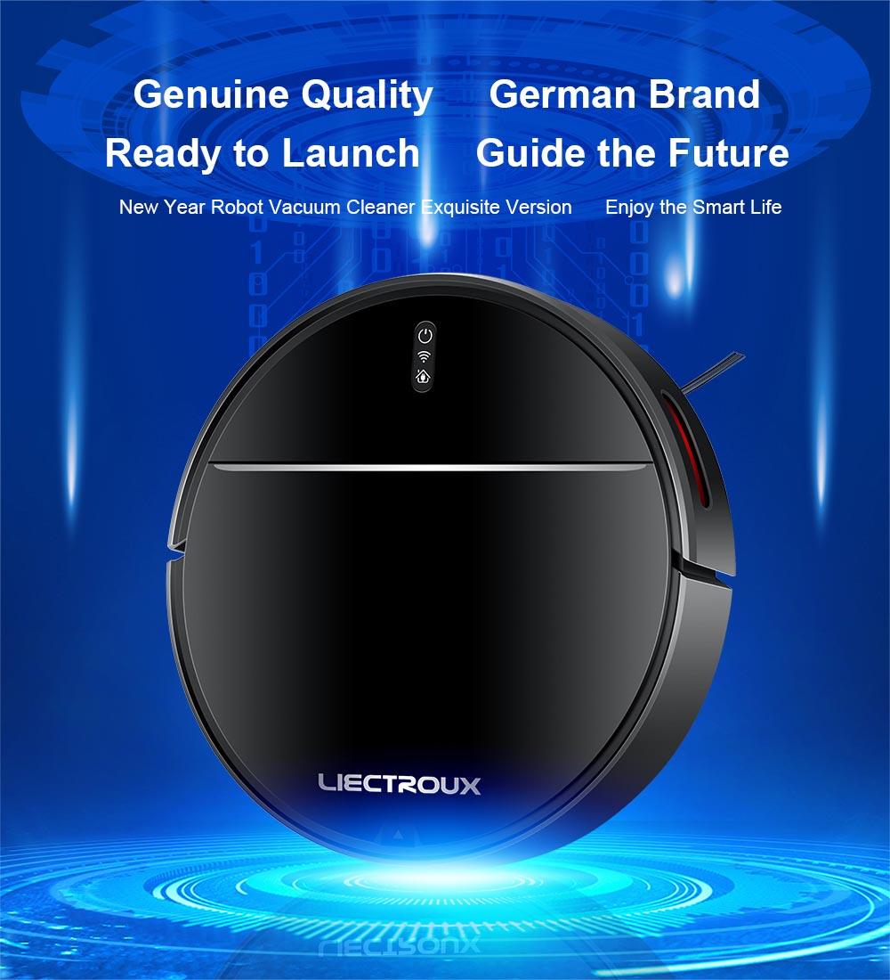 Refurbished Liectroux M7S Pro Robot Vacuum Cleaner Sweeping Vacuuming Mopping Integrated  2D Map Navigation, 4400mAh Battery, Run 110mins - Black