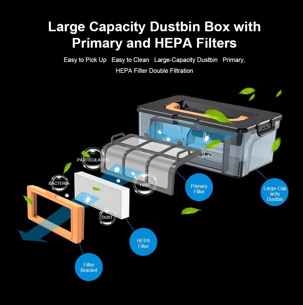 Refurbished Liectroux M7S Pro Robot Vacuum Cleaner Sweeping Vacuuming Mopping Integrated  2D Map Navigation, 4400mAh Battery, Run 110mins - Black