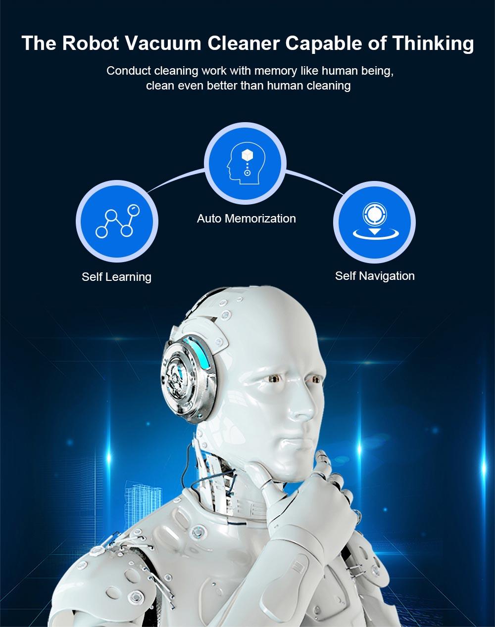 Refurbished Liectroux M7S Pro Robot Vacuum Cleaner Sweeping Vacuuming Mopping Integrated  2D Map Navigation, 4400mAh Battery, Run 110mins - Black