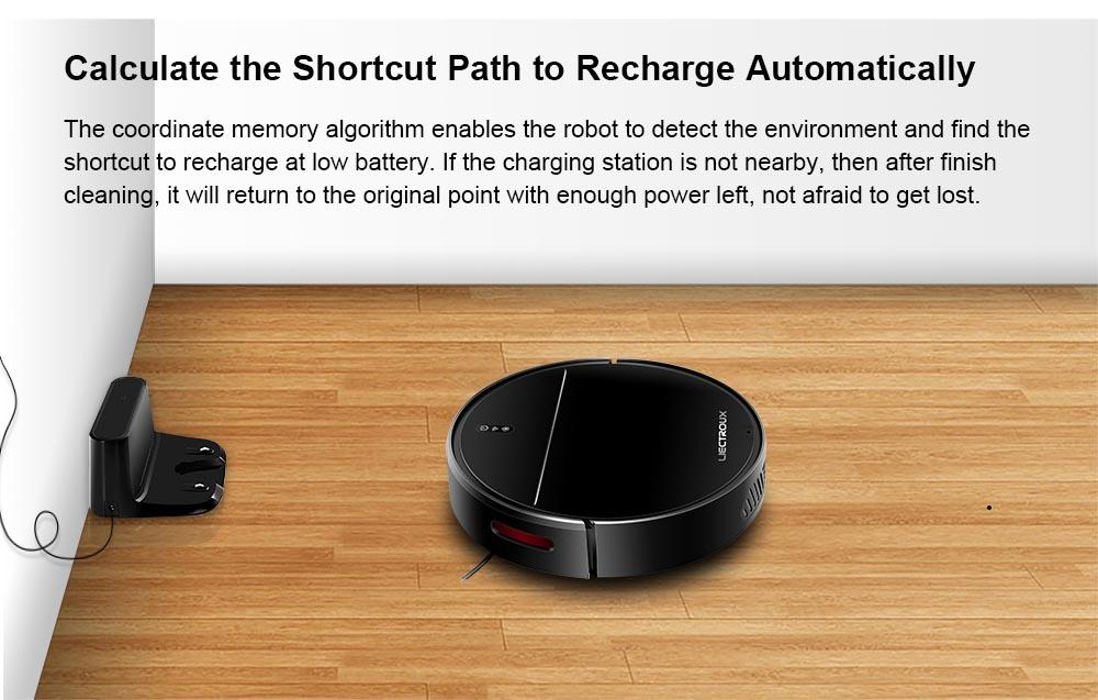 Refurbished Liectroux M7S Pro Robot Vacuum Cleaner Sweeping Vacuuming Mopping Integrated  2D Map Navigation, 4400mAh Battery, Run 110mins - Black