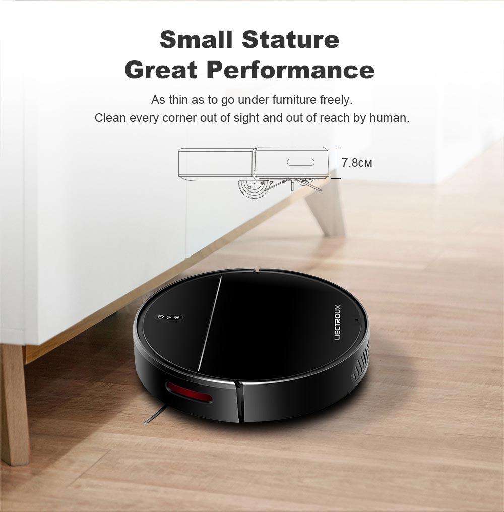 Refurbished Liectroux M7S Pro Robot Vacuum Cleaner Sweeping Vacuuming Mopping Integrated  2D Map Navigation, 4400mAh Battery, Run 110mins - Black