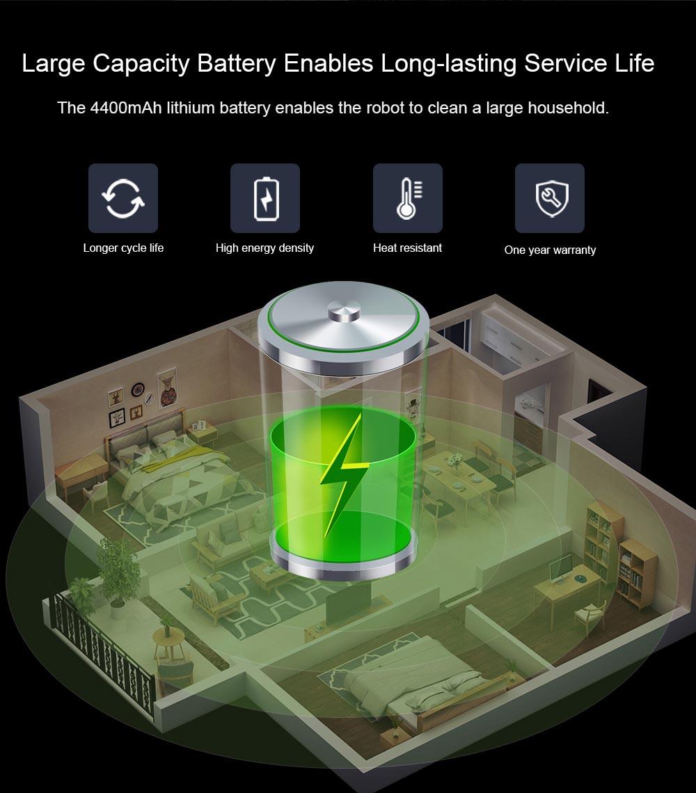 Refurbished Liectroux M7S Pro Robot Vacuum Cleaner Sweeping Vacuuming Mopping Integrated  2D Map Navigation, 4400mAh Battery, Run 110mins - Black