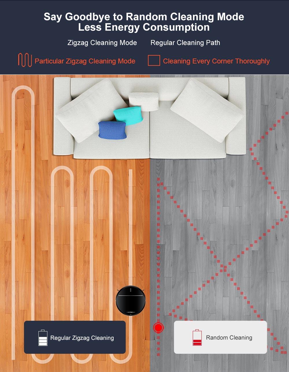 Refurbished Liectroux M7S Pro Robot Vacuum Cleaner Sweeping Vacuuming Mopping Integrated  2D Map Navigation, 4400mAh Battery, Run 110mins - Black