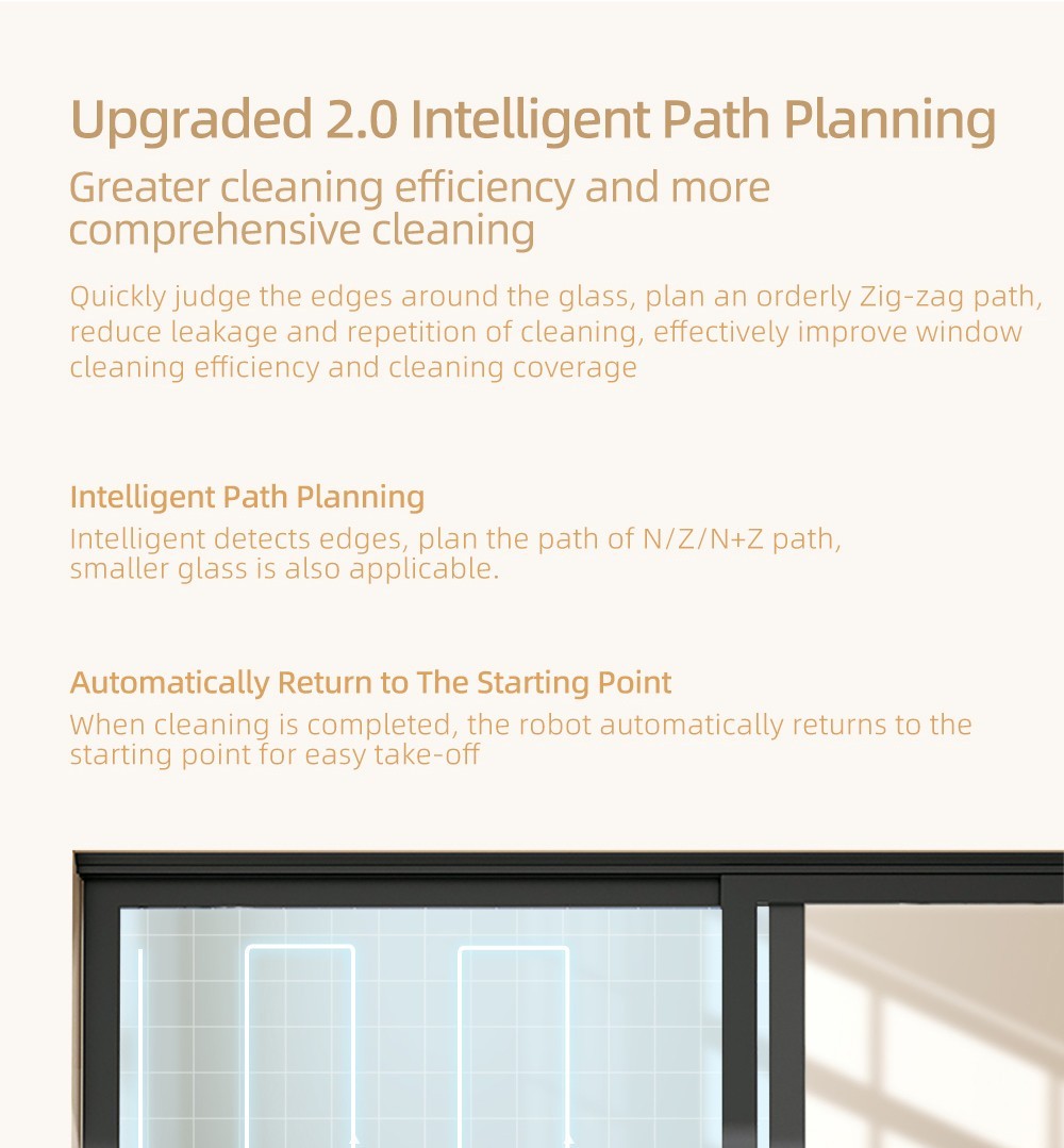 Refurbished Liectroux YW509 Robot Window Vacuum Cleaner, Double Water Spray, 3000Pa Suction Power, Laser Sensor Anti-fall, 3 Cleaning Modes, Intelligent Path Planning, Low Noise, Remote Control - White