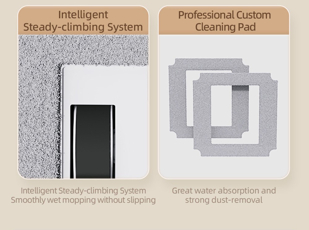 Refurbished Liectroux YW509 Robot Window Vacuum Cleaner, Double Water Spray, 3000Pa Suction Power, Laser Sensor Anti-fall, 3 Cleaning Modes, Intelligent Path Planning, Low Noise, Remote Control - White