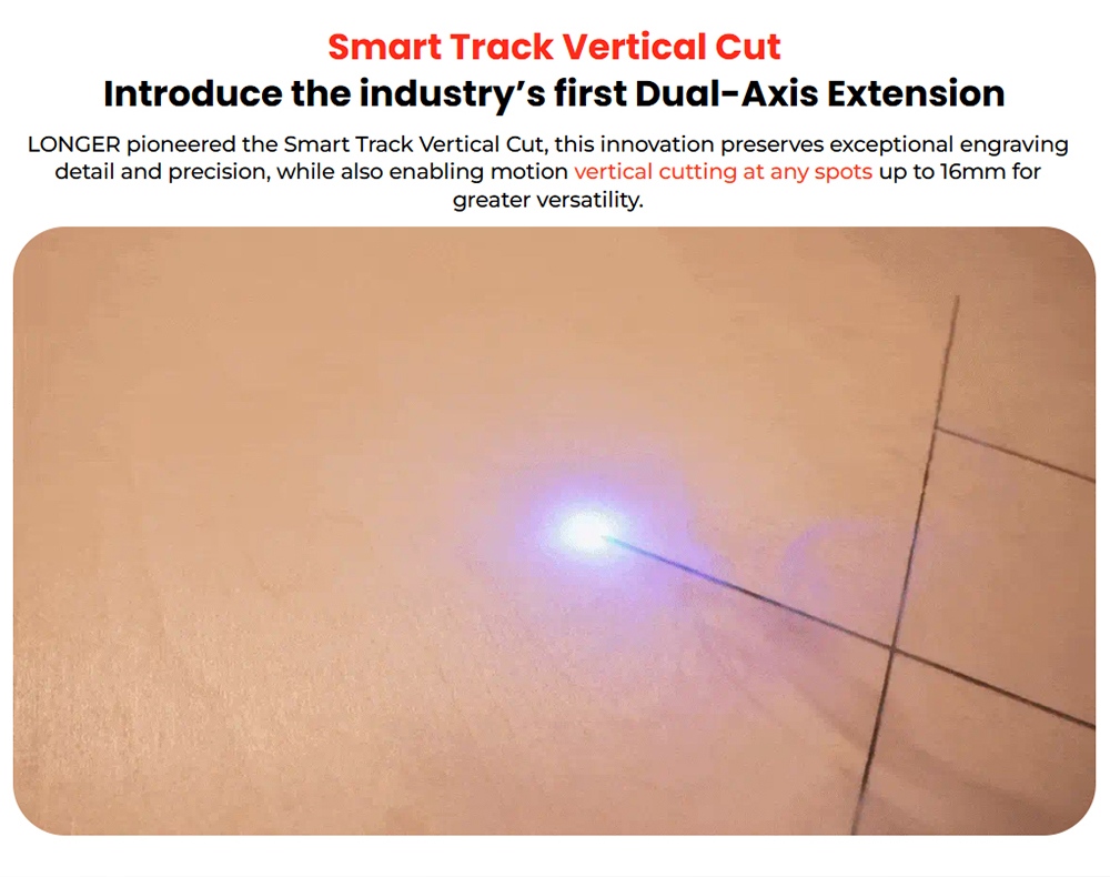 LONGER Nano Duo AI Laser Engraver, 20W Blue Diode + 2W IR Laser, 300&times;300mm Work Area, 10000mm/s Speed, 0.00199mm Precision, Dual-Axis Extension, 16MP AI Camera, Smart Vertical Cutting, 3D Embossing, Compatible with Wood/Metal/Acrylic/Leather