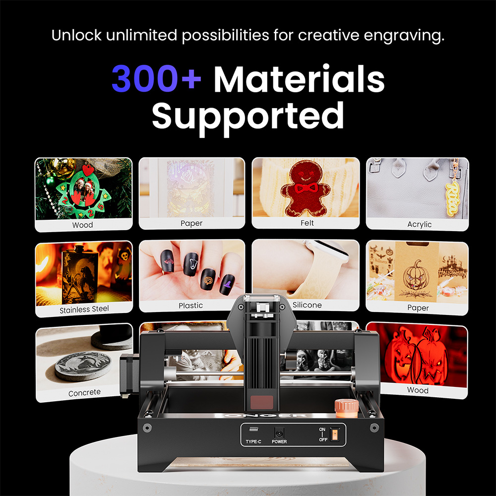 LONGER Ray5 Mini 5.5W Laser Engraver, 0.08×0.08mm Laser Spot, 12000mm/min Speed, 130×130mm Work Area, 8mm Cutting Depth, WiFi/USB/App Control, Compatible with Wood/Acrylic/Leather/Metal/Ceramic