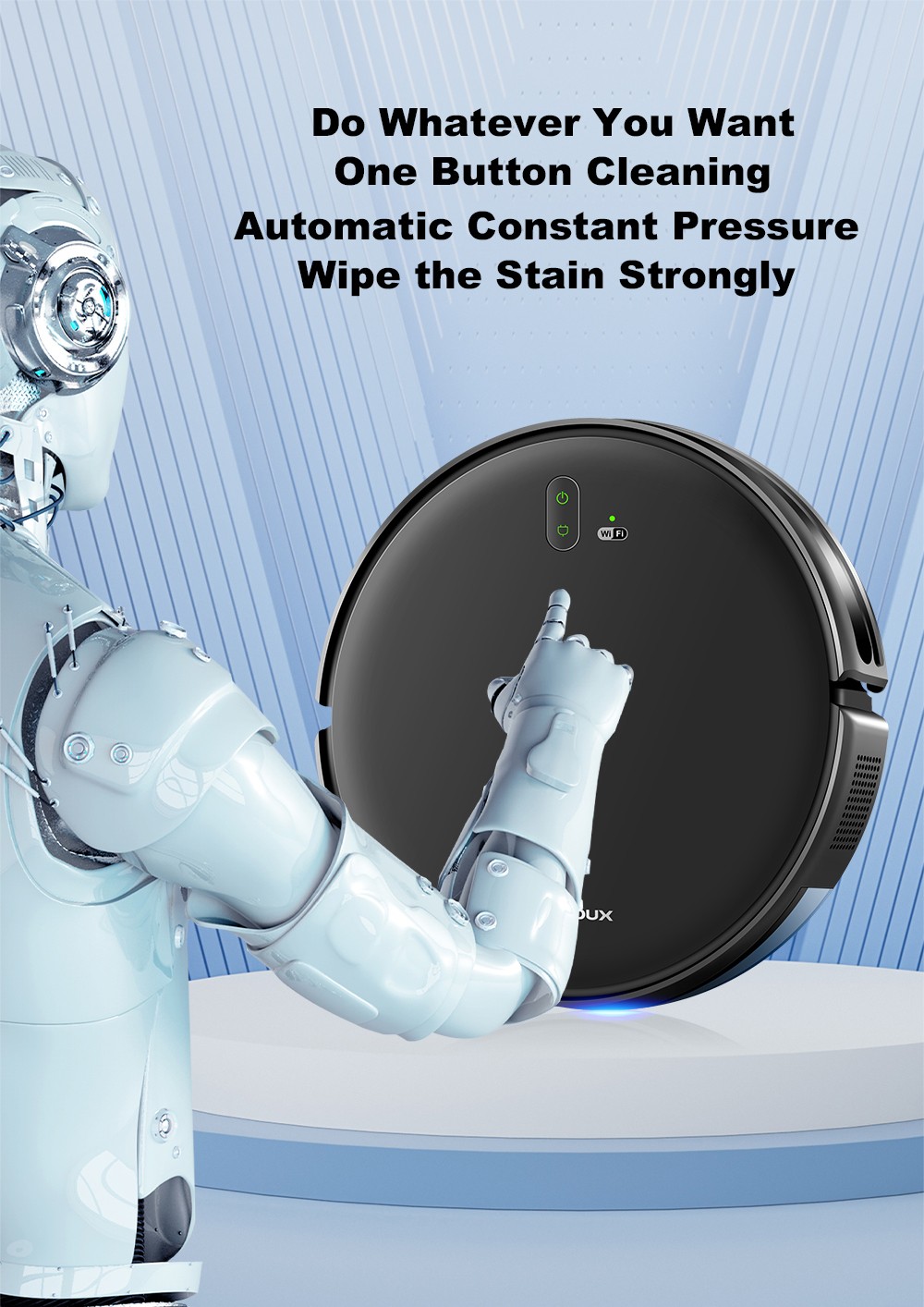 Refurbished Liectroux L200 Robot Vacuum Cleaner, Max 4000Pa Suction, Smart Mapping, 230ml Electric Control Water Tank, Up to 120 Mins Runtime, APP/Voice Control, Lower Noise