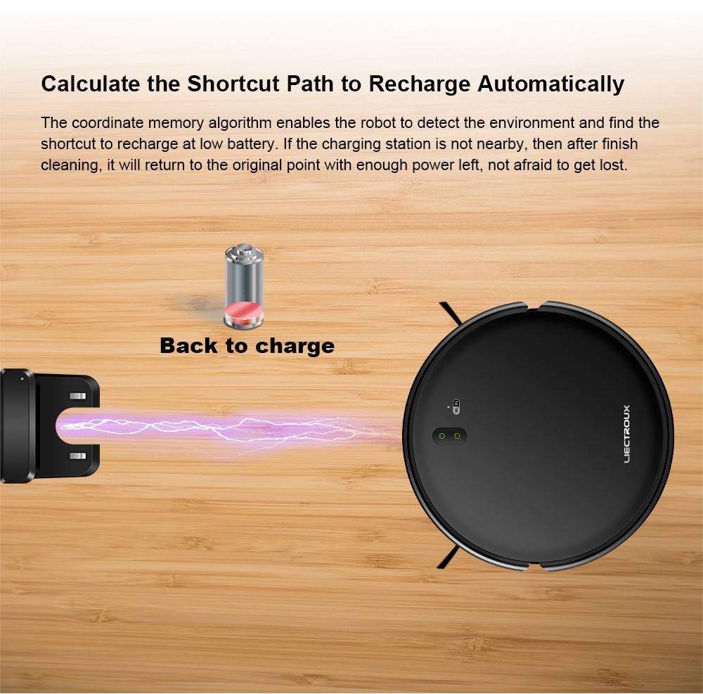 Refurbished Liectroux L200 Robot Vacuum Cleaner, Max 4000Pa Suction, Smart Mapping, 230ml Electric Control Water Tank, Up to 120 Mins Runtime, APP/Voice Control, Lower Noise