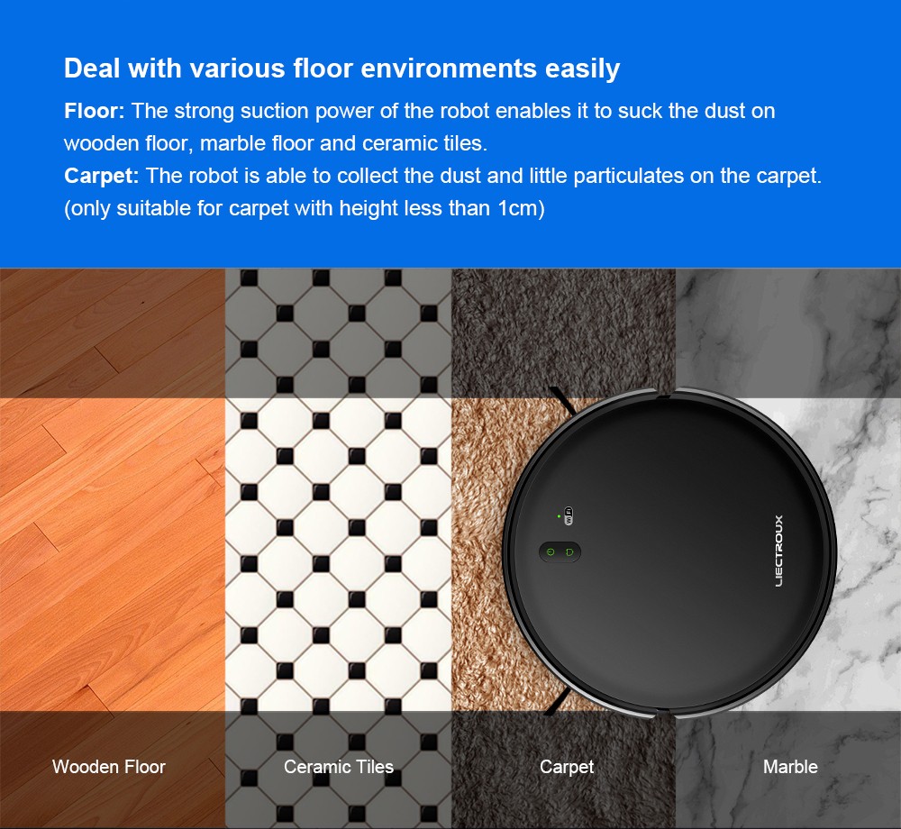 Refurbished Liectroux L200 Robot Vacuum Cleaner, Max 4000Pa Suction, Smart Mapping, 230ml Electric Control Water Tank, Up to 120 Mins Runtime, APP/Voice Control, Lower Noise