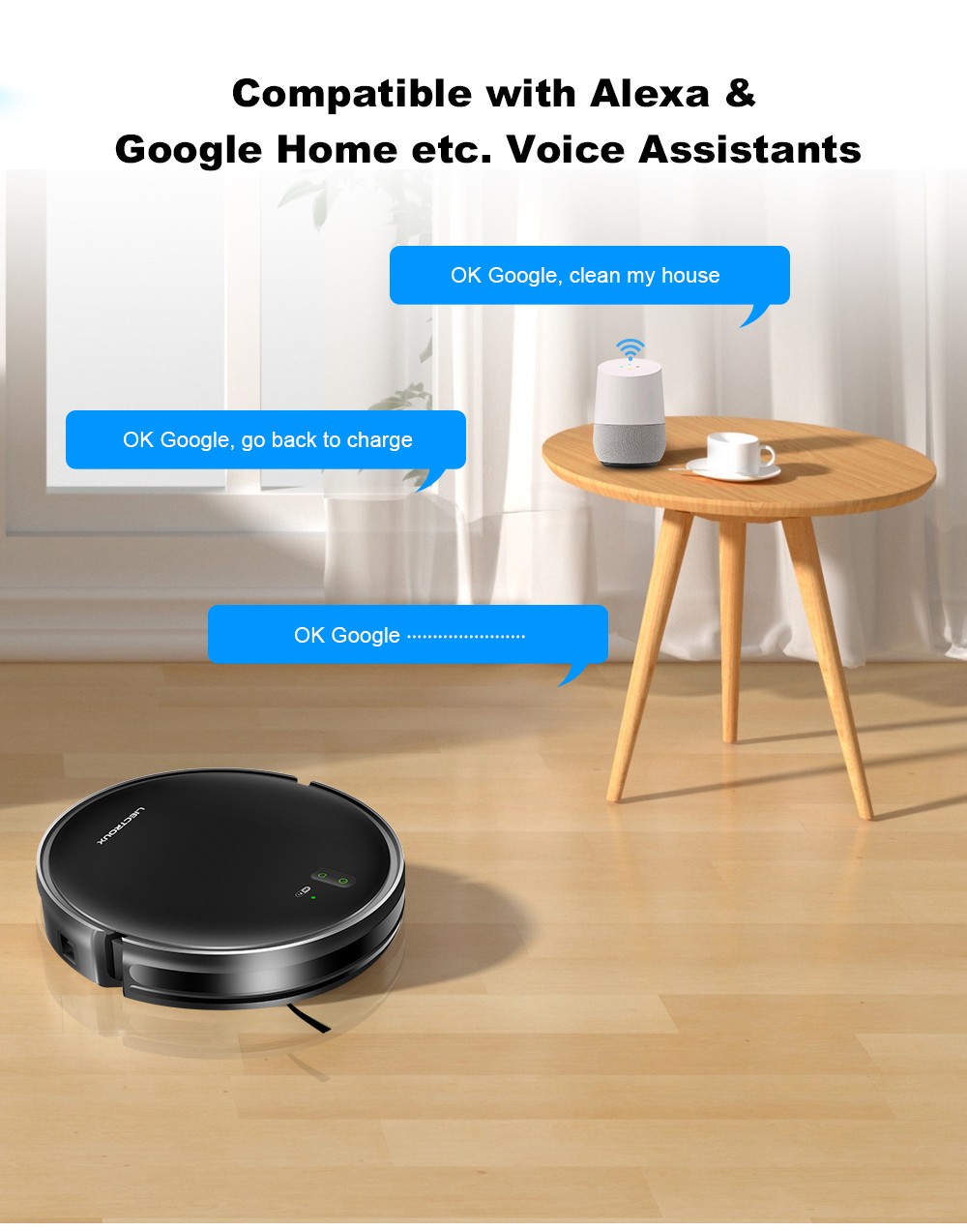 Refurbished Liectroux L200 Robot Vacuum Cleaner, Max 4000Pa Suction, Smart Mapping, 230ml Electric Control Water Tank, Up to 120 Mins Runtime, APP/Voice Control, Lower Noise