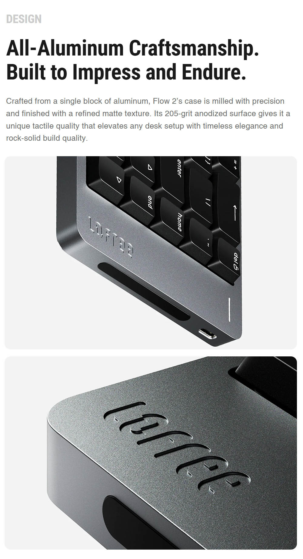 Lofree Flow 2 68 Tri-Mode Wireless Low Profile Mechanical Keyboard, 68-Key Gasket Mount, PBT + PC Double-Shot Keycaps, Lofree x Kailh VOID Silence Linear Switch, Aluminum Case