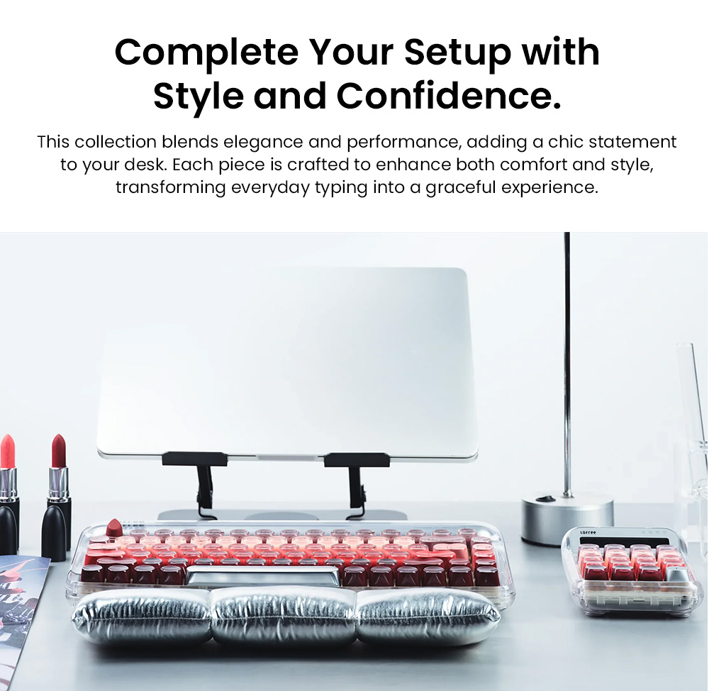 Lofree Lipstick Tri-Mode Wireless Numpad, 20-Key Numeric Keypad & Calculator, Bluetooth 5.3/2.4G/USB-C, Hot-Swappable, Adjustable Backlight