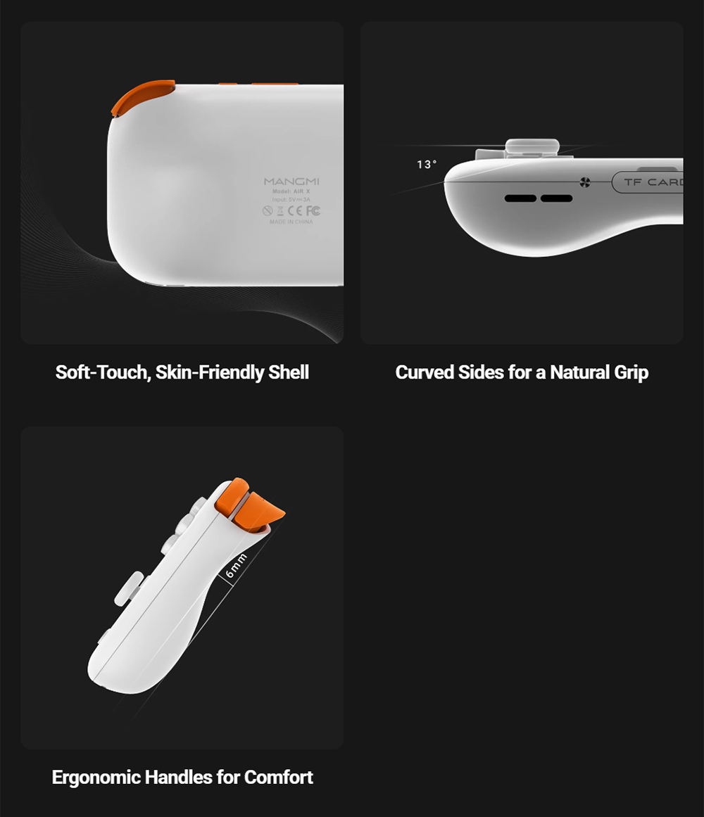 MANGMI AIR X Game Console, 5.5 inch 1920*1080 IPS Screen, 64GB Storage, Android 14, Hall Joysticks & Hall Triggers - Black