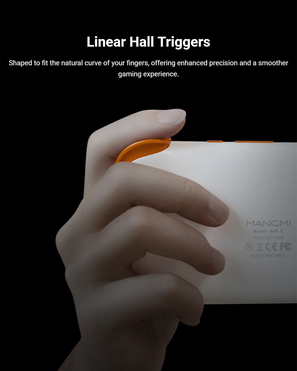 MANGMI AIR X Game Console, 5.5 inch 1920*1080 IPS Screen, 64GB Storage, Android 14, Hall Joysticks & Hall Triggers - Black