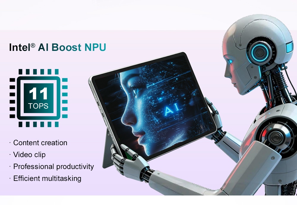 Ninkear S13 2-v-1 dotykový notebook, 13'' 2.5K IPS 2560&times;1600 displej, Intel Core Ultra 5 115U, 16 GB DDR5 RAM, 1 TB PCIe SSD, WiFi 6, podsvietená klávesnica, ultratenký konvertibilný tablet