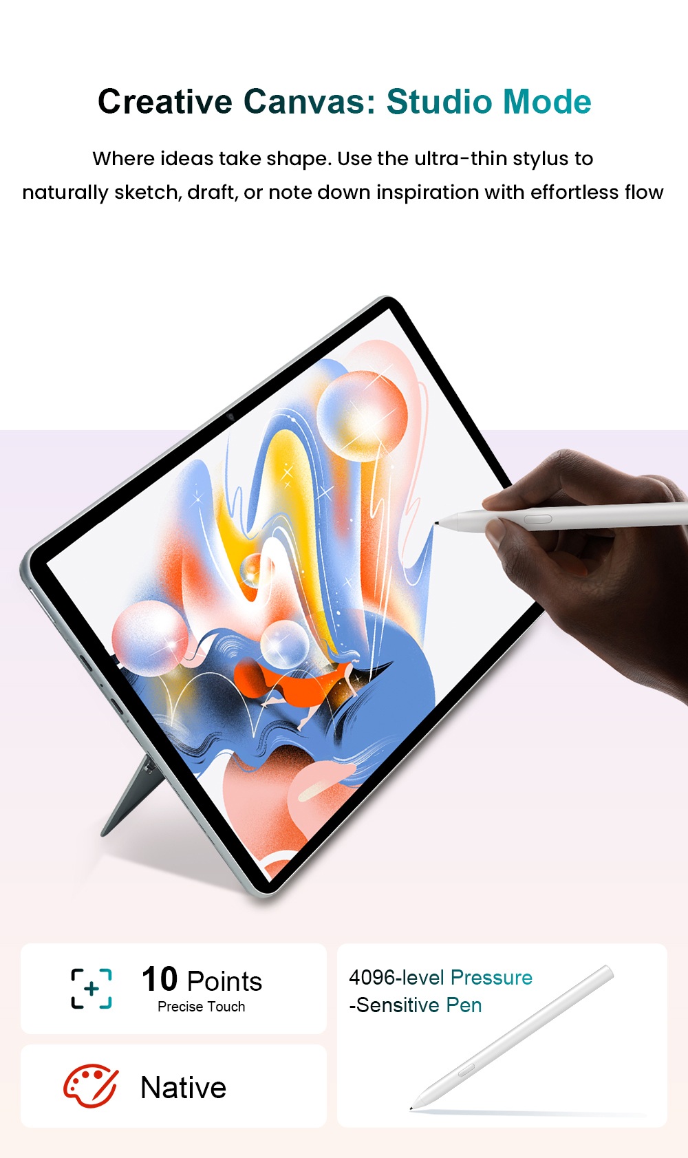 Ninkear S13 2-in-1 Touchscreen Laptop, 13'' 2.5K IPS 2560&times;1600 displej, Intel Core Ultra 5 115U, 16 GB DDR5 RAM, 1 TB PCIe SSD, WiFi 6, podsvietená klávesnica, ultratenký konvertibilný tablet