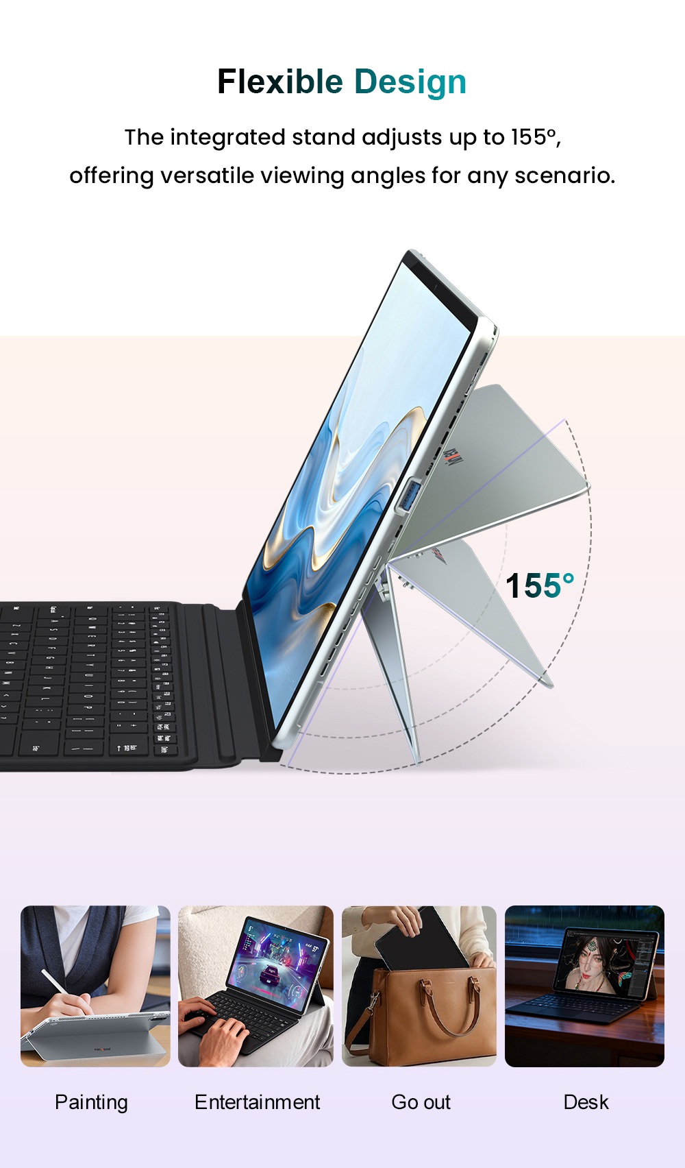 Ninkear S13 2-in-1 Touchscreen Laptop, 13'' 2.5K IPS 2560&times;1600 displej, Intel Core Ultra 5 115U, 16 GB DDR5 RAM, 1 TB PCIe SSD, WiFi 6, podsvietená klávesnica, ultratenký konvertibilný tablet