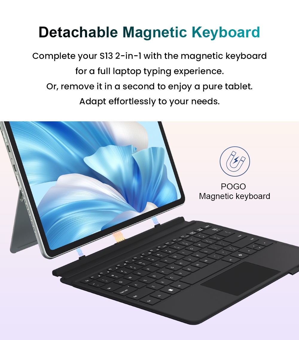 Ninkear S13 2-in-1 Touchscreen Laptop, 13'' 2.5K IPS 2560&times;1600 displej, Intel Core Ultra 5 115U, 16 GB DDR5 RAM, 1 TB PCIe SSD, WiFi 6, podsvietená klávesnica, ultratenký konvertibilný tablet