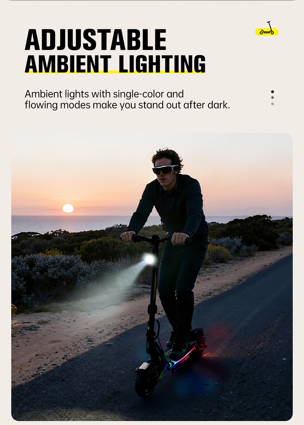 OOTD SR1 Skladací elektrický skúter, 1400W výkonný motor, 48V 20Ah batéria, max. rýchlosť 50 km/h, dojazd až 70 km, 10" pneumatiky, dvojkotúčové brzdy, 20° stúpanie, zaťaženie 120 kg