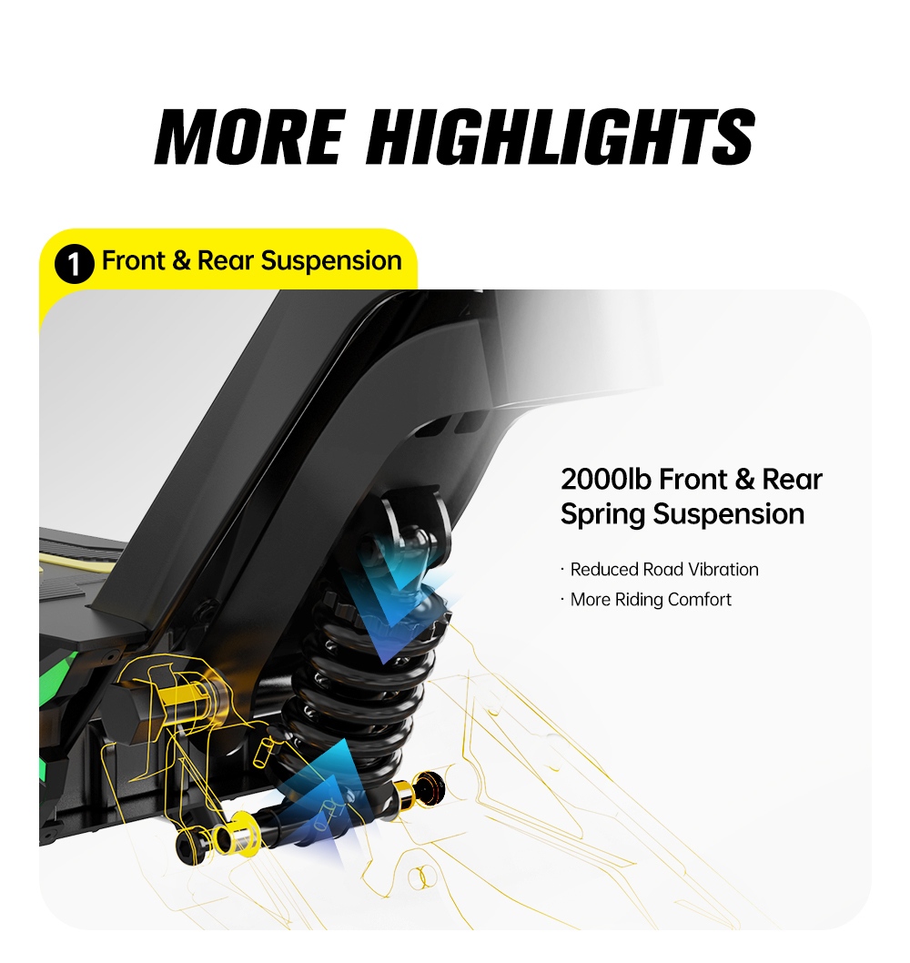 OOTD SR1 Skladací elektrický skúter, 1400W výkonný motor, 48V 20Ah batéria, max. rýchlosť 50 km/h, dojazd až 70 km, 10" pneumatiky, dvojkotúčové brzdy, 20° stúpanie, 120kg zaťaženie