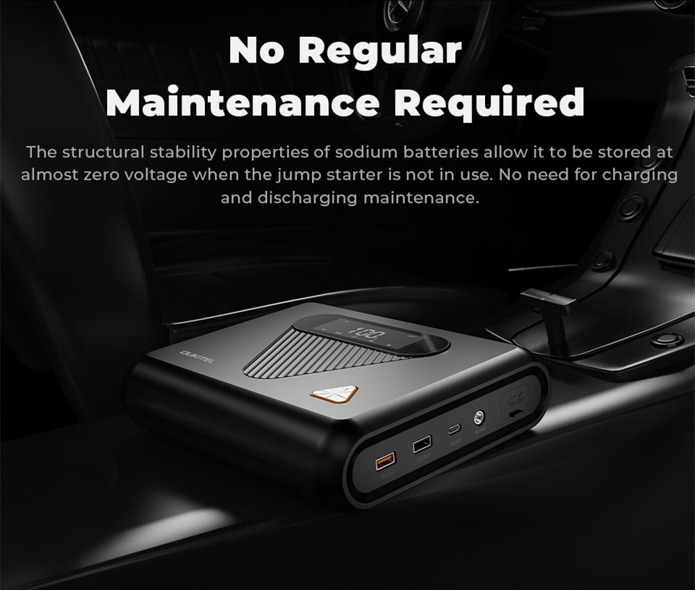 OUKITEL C01 Car Jump Starter, 1350A Peak, 27500mAh Sodium-Ion Battery, 60W PD Fast Charging, 12V Auto Battery Booster for Gas 8.0L Diesel 5.0L Engines, LED Emergency Light