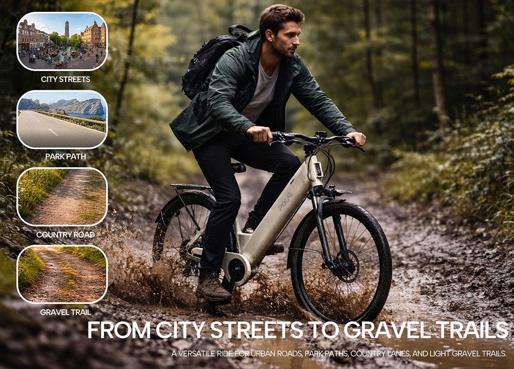 PIXAR C1 Elektrofahrrad, 250-W-Motor, 36-V-13-Ah-Akku, 25 km/h H&ouml;chstgeschwindigkeit, 65 km Reichweite, 27,5