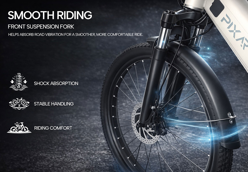 PIXAR C1 Elektrofahrrad, 250-W-Motor, 36-V-13-Ah-Akku, 25 km/h H&ouml;chstgeschwindigkeit, 65 km Reichweite, 27,5