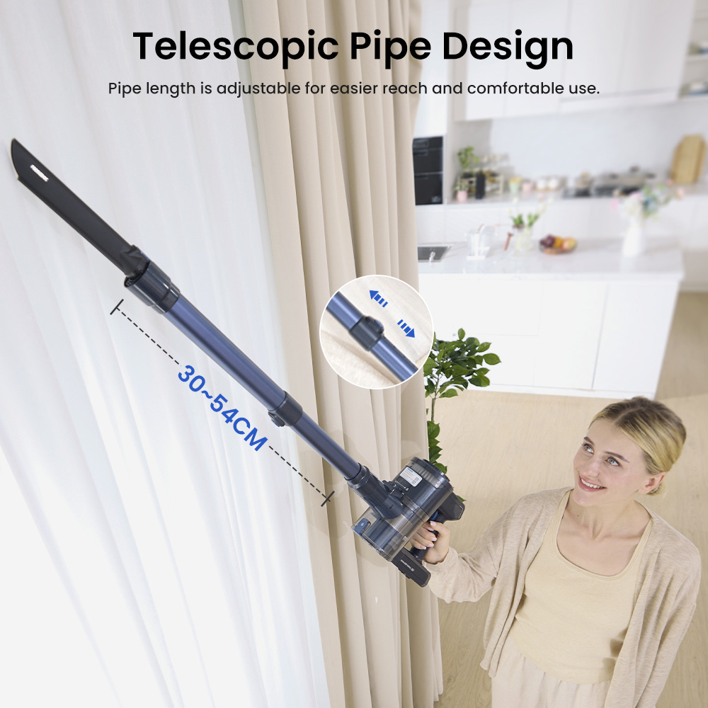 Refurbished Proscenic P10 Ultra Cordless Vacuum Cleaner, 25KPa Suction, 600ml Dustbin, 5-Stage Filtration System, 2200mAh Detachable Battery, Up to 45 Mins Runtime, Flexible Floor Brush, LED Headlights