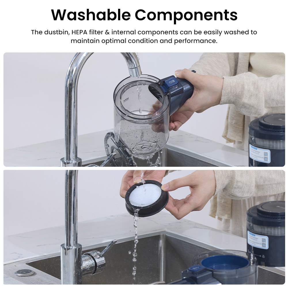 Refurbished Proscenic P10 Ultra Cordless Vacuum Cleaner, 25KPa Suction, 600ml Dustbin, 5-Stage Filtration System, 2200mAh Detachable Battery, Up to 45 Mins Runtime, Flexible Floor Brush, LED Headlights