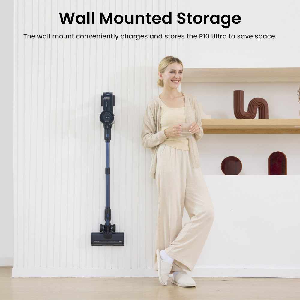 Refurbished Proscenic P10 Ultra Cordless Vacuum Cleaner, 25KPa Suction, 600ml Dustbin, 5-Stage Filtration System, 2200mAh Detachable Battery, Up to 45 Mins Runtime, Flexible Floor Brush, LED Headlights