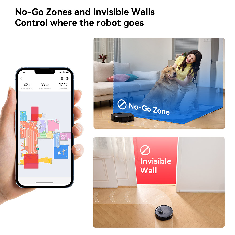 Refurbished Proscenic Q8 Max Robot Vacuum and Mop Combo with Self-emptying Station, Max 4200Pa Suction, 200min Runtime, 3 Cleaning Modes, Smart 360° LiDAR Navigation, APP Control, for Floor, Pet Hair, Carpet
