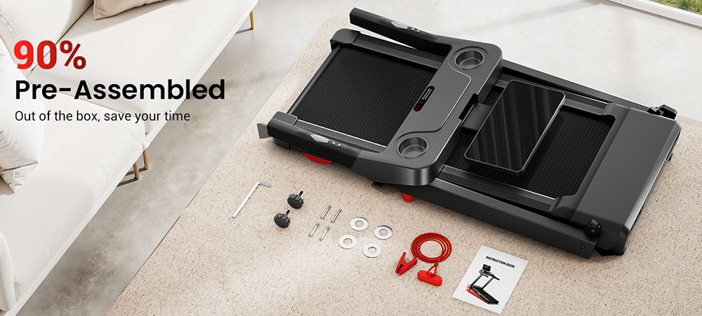 ROBORE L10 Foldable Treadmill, 20% Auto Incline, 3.5HP Brushless Motor, 14km/h Speed, 180kg Capacity, LED Touchscreen with Handrail, Multi-Layer Shock Absorption