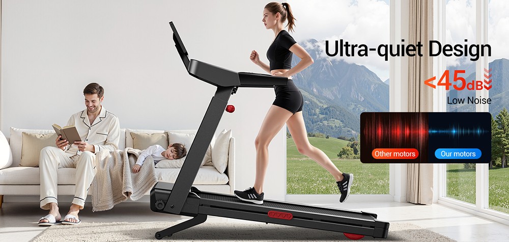 ROBORE L10 Foldable Treadmill, 20% Auto Incline, 3.5HP Brushless Motor, 14km/h Speed, 180kg Capacity, LED Touchscreen with Handrail, Multi-Layer Shock Absorption