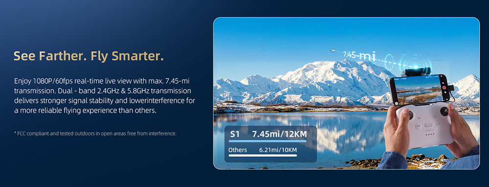 Skyrover S1 Combo Mini Drone with 3 Batteries, 4K/60fps Camera, 3-Axis Gimbal Stabilization, 39,000ft Transmission Range, Up to 120-Min Flight Time, Under 249g, Auto Tracking