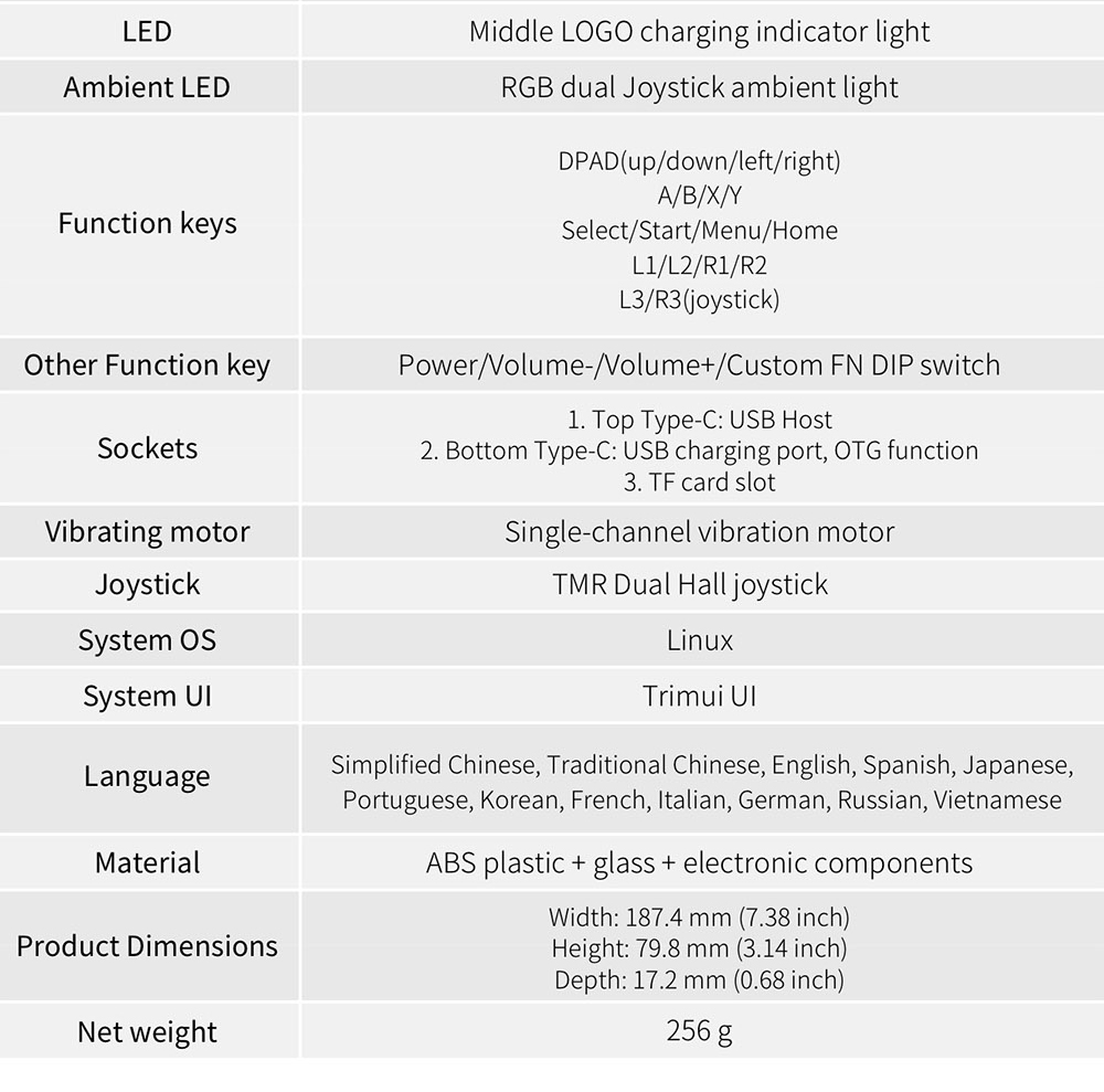 Trimui Smart Pro S Handheld Game Console, 256GB TF Card, 4.96 inch 1280*720 IPS Screen, 6 Hours Battery Life, 8GB Storage - Black