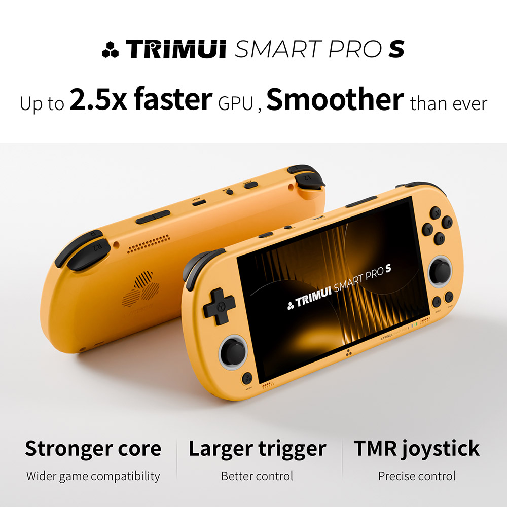 Trimui Smart Pro S Handheld Game Console, 256GB TF Card, 4.96 inch 1280*720 IPS Screen, 6 Hours Battery Life, 8GB Storage - Grey