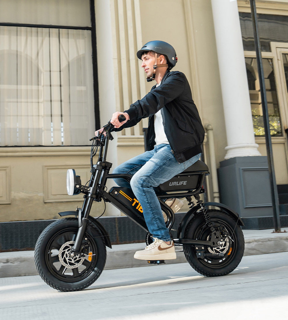 URLIFE T16 Elektrofahrrad, 250-W-Hochleistungsmotor, 48-V-13-Ah-Akku, Reichweite bis zu 100 km, H&ouml;chstgeschwindigkeit 25 km/h, 16'&times;3,0'-Fatbike-Reifen, Vollfederung, Doppelscheibenbremsen, maximale Steigf&auml;higkeit 30&deg;
