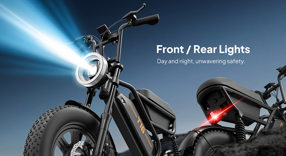 URLIFE T16 Elektrofahrrad, 250-W-Hochleistungsmotor, 48-V-13-Ah-Akku, Reichweite bis zu 100 km, H&ouml;chstgeschwindigkeit 25 km/h, 16'&times;3,0'-Fatbike-Reifen, Vollfederung, Doppelscheibenbremsen, maximale Steigf&auml;higkeit 30&deg;